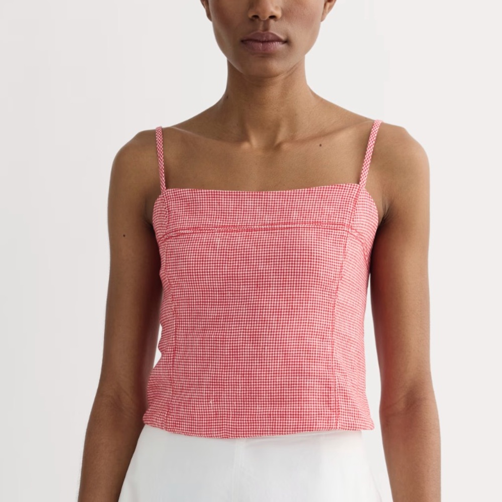 Everlane The Seamed Top in Stretch Linen